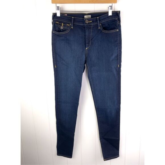 True Religion Halle Mid Rise Super Skinny Jeans Button Pockets Size 28 - Picture 1 of 14